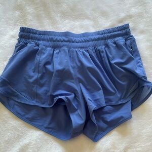 Lululemon low waisted 2.5” hotty hot shorts, color: wild indigo, size 6